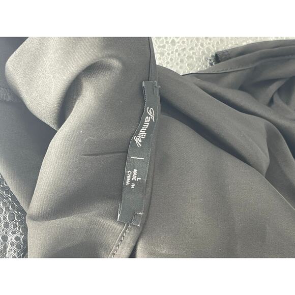 Famulily Black Sleeveless Cowl Neck Tank Top Blouse Women's Size Large - Picture 6 of 6